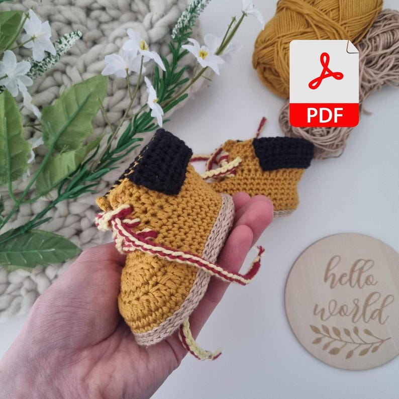 Baby timb work boots crochet pattern