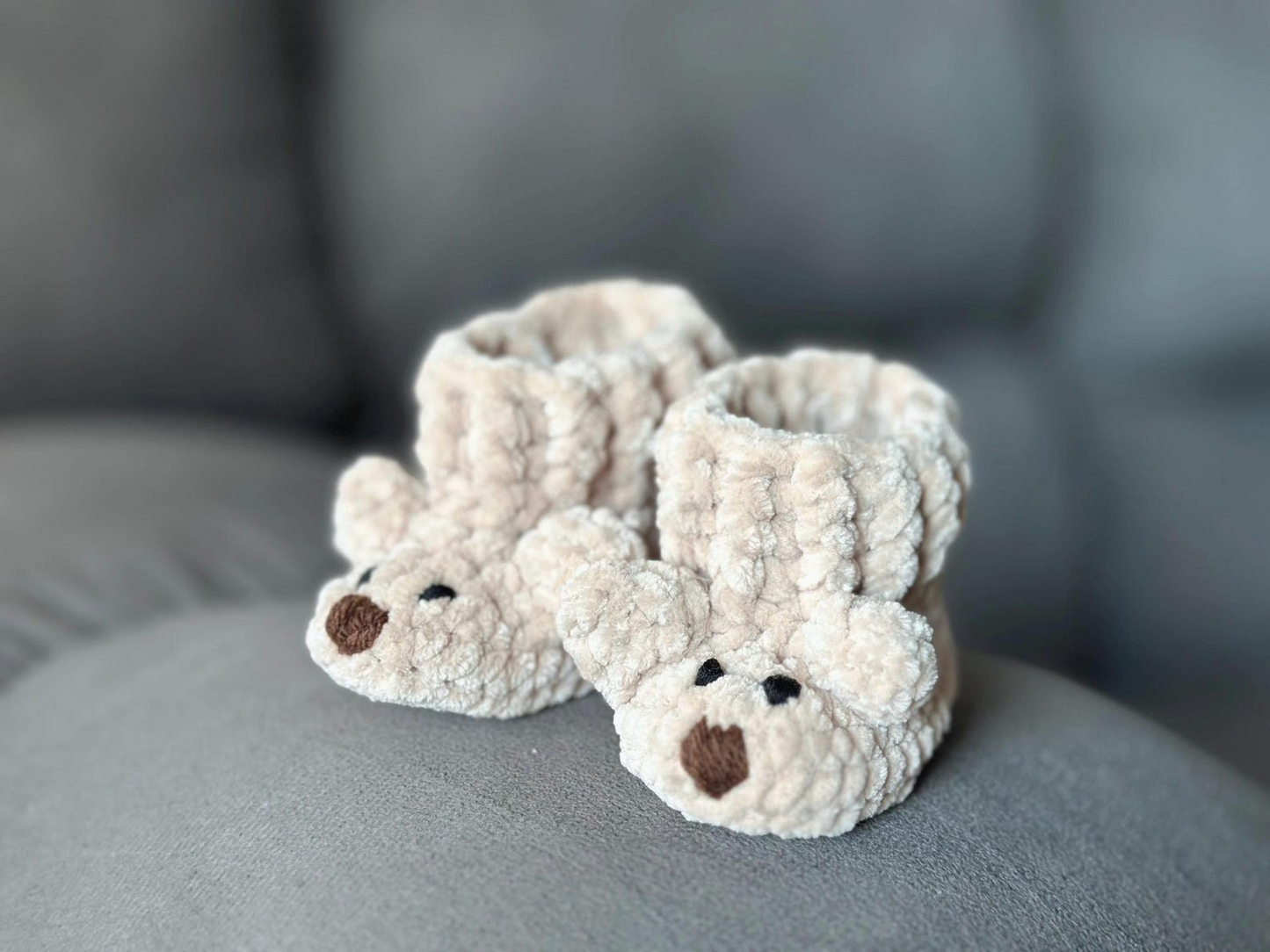 Adorable Bear Baby Booties Crochet Pattern