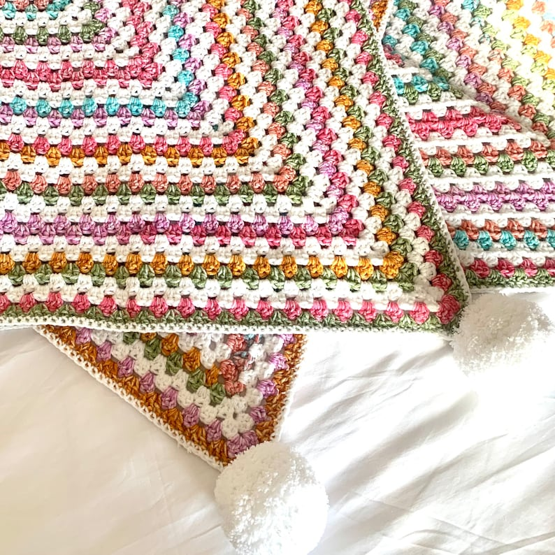 Infinity Granny Rainbow Blanket Crochet Pattern