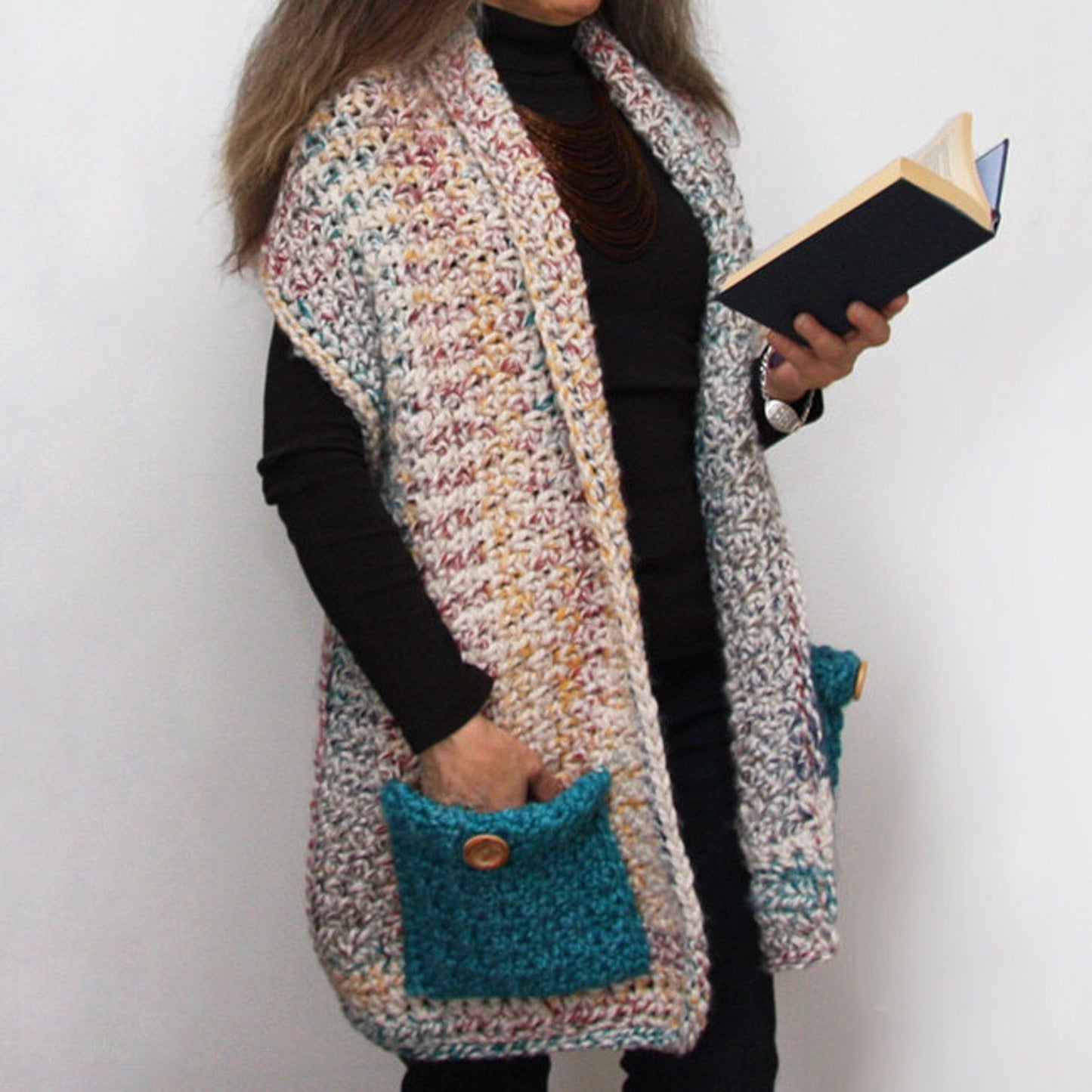 Pocket Shawl Crochet PATTERN