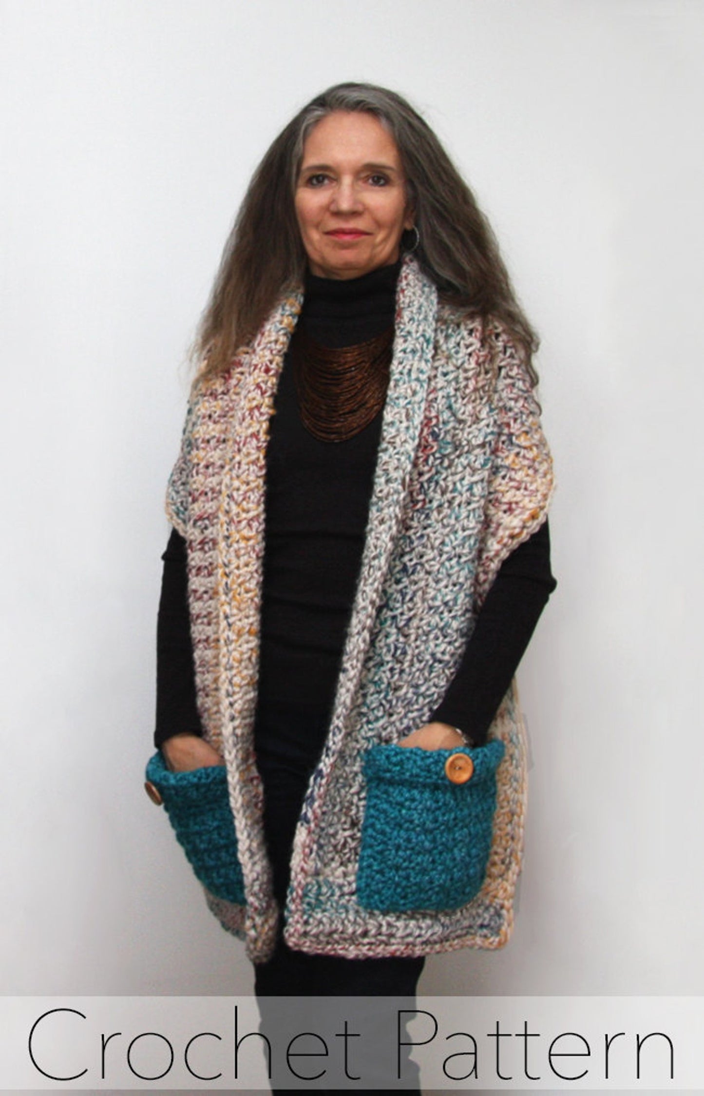Pocket Shawl Crochet PATTERN