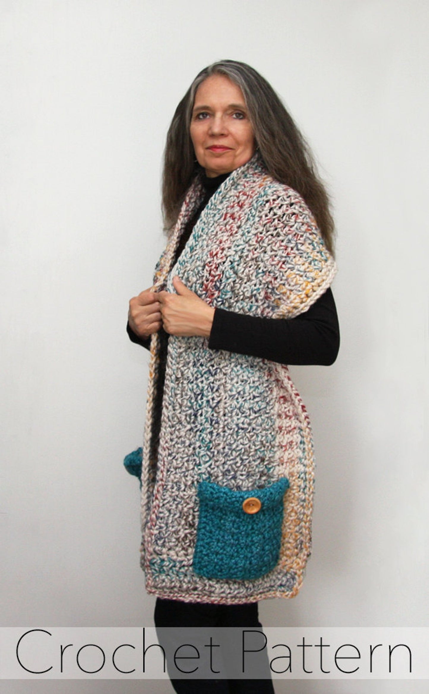 Pocket Shawl Crochet PATTERN