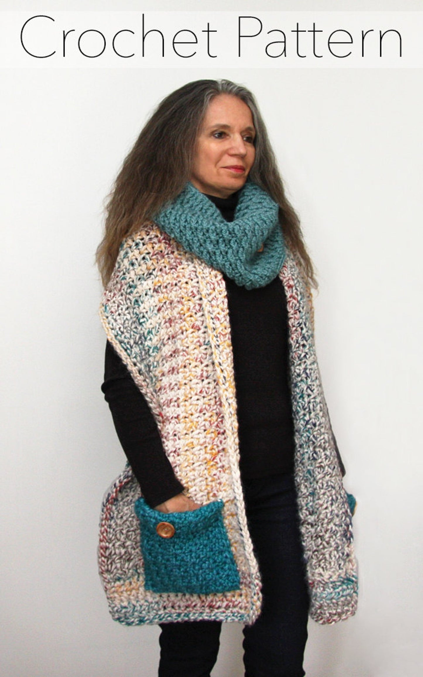 Pocket Shawl Crochet PATTERN