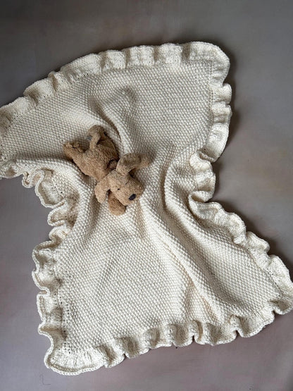 Ruffle Baby Blanket Knitting Pattern
