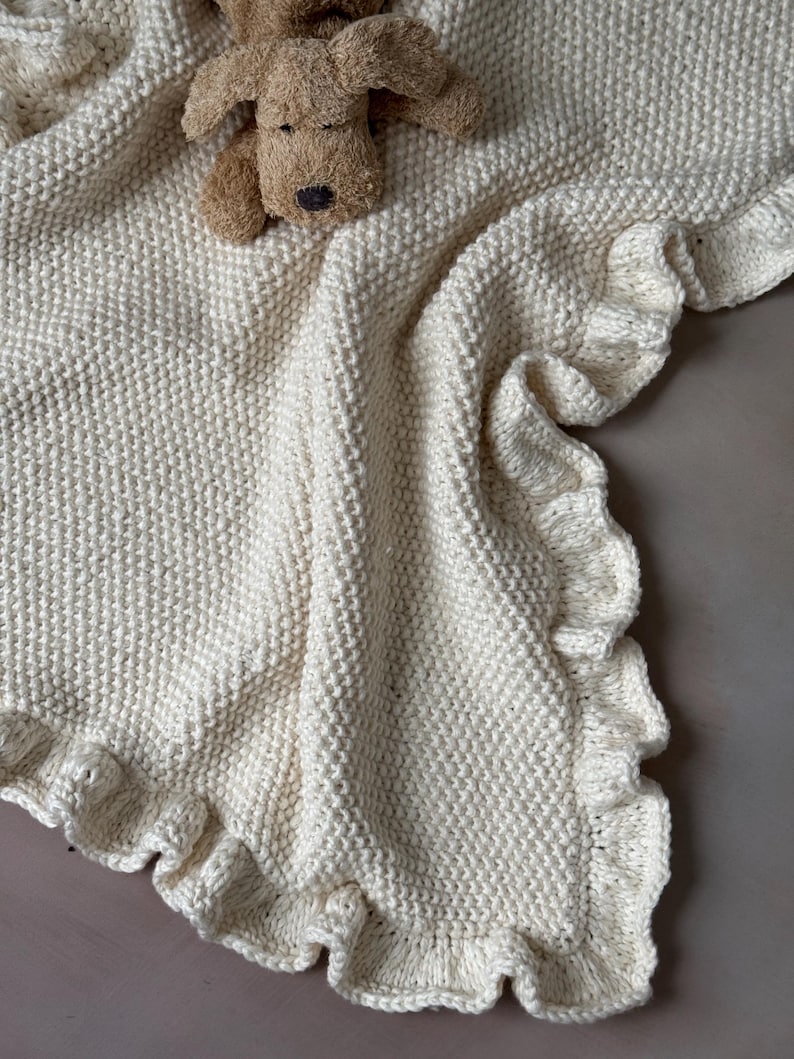 Ruffle Baby Blanket Knitting Pattern