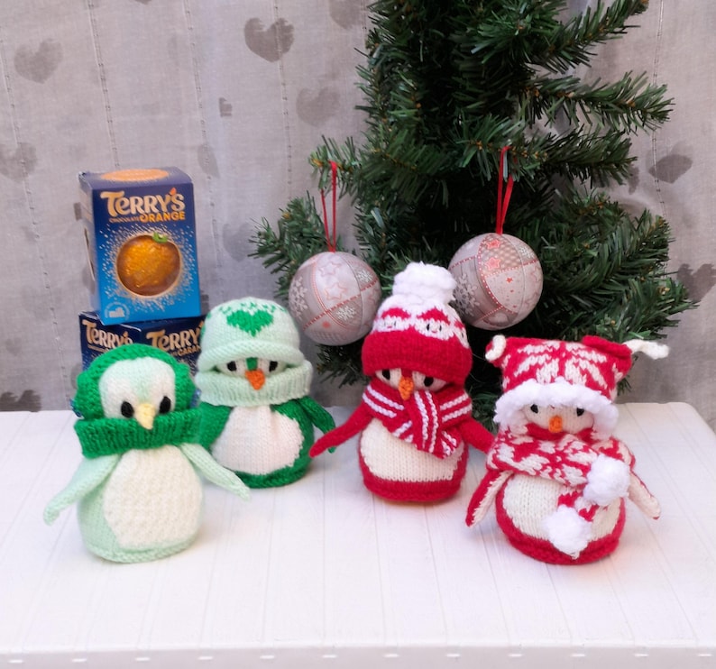 Penguins Chocolate Orange Cover Knitting Pattern
