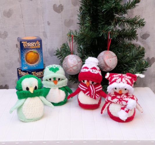 Penguins Chocolate Orange Cover Knitting Pattern