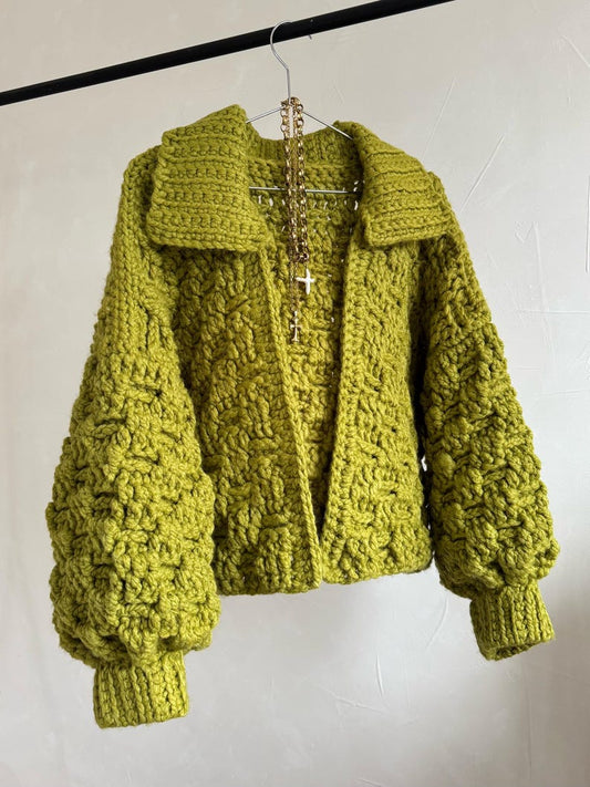 Chunky Funnel Neck Cardigan Pattern