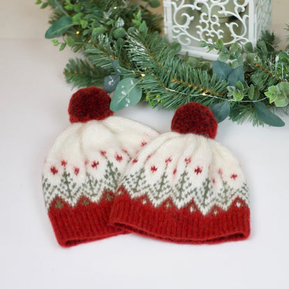 Holiday beanie hat Knitting Pattern