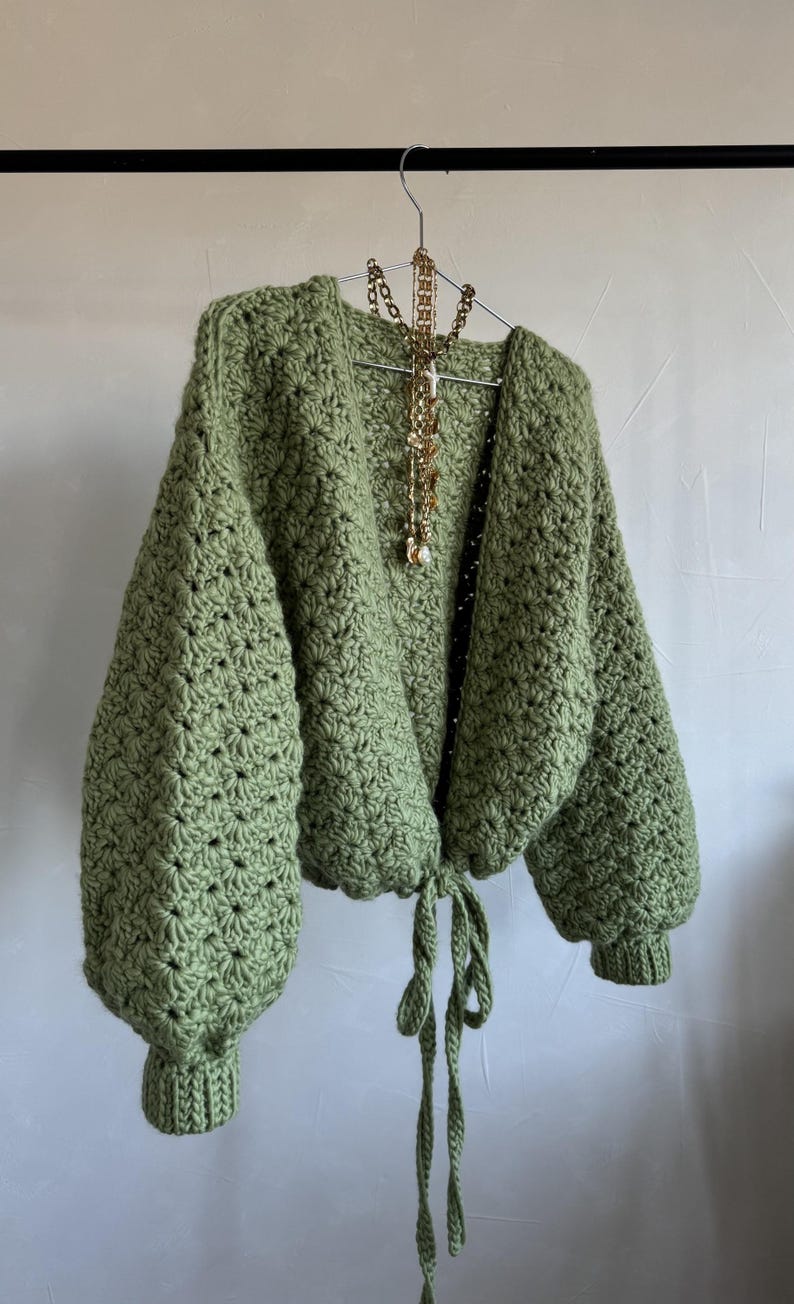 The Wasabi Chunky Crochet Cardigan