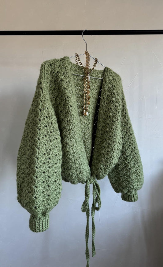 The Wasabi Chunky Crochet Cardigan