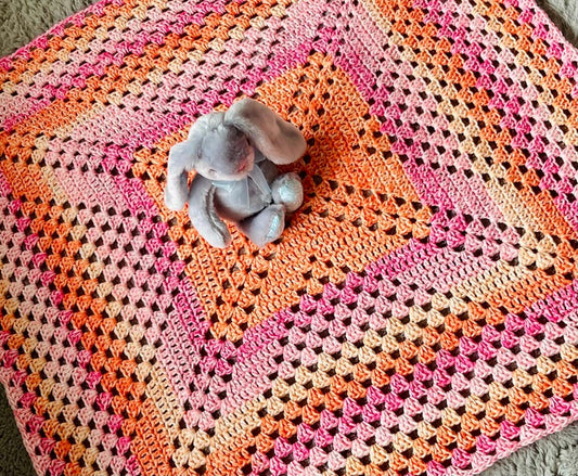 Crochet Baby Blanket Granny Throw Easy Modern Afghan