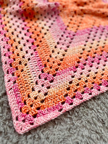 Baby Blanket Granny Throw Crochet Pattern