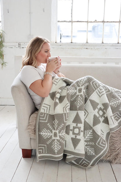 Modern Festive Winter Crochet Blanket