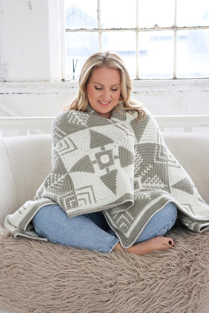Modern Festive Winter Crochet Blanket