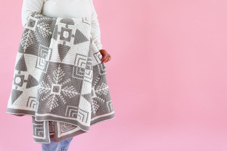 Modern Festive Winter Crochet Blanket