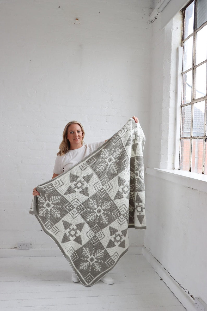 Modern Festive Winter Crochet Blanket