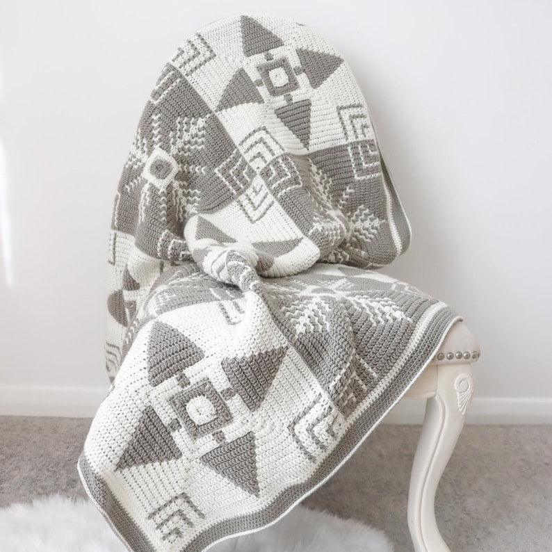 Modern Festive Winter Crochet Blanket