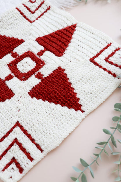 Modern Festive Winter Crochet Blanket