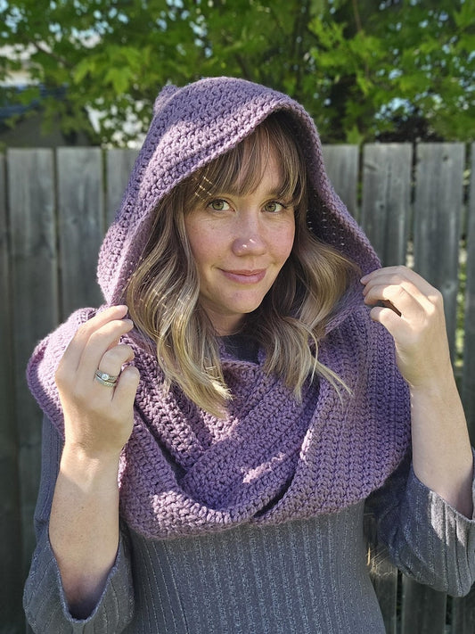 Witchy Hooded Infinity Scarf Crochet Pattern