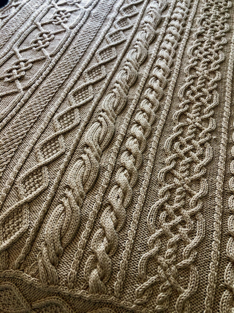 November Aran Afghan Knitting Pattern