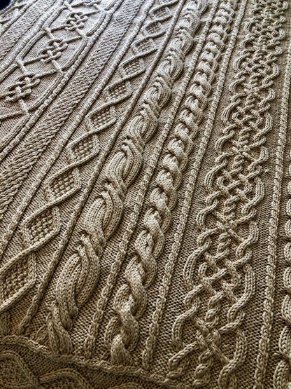 November Aran Afghan Knitting Pattern