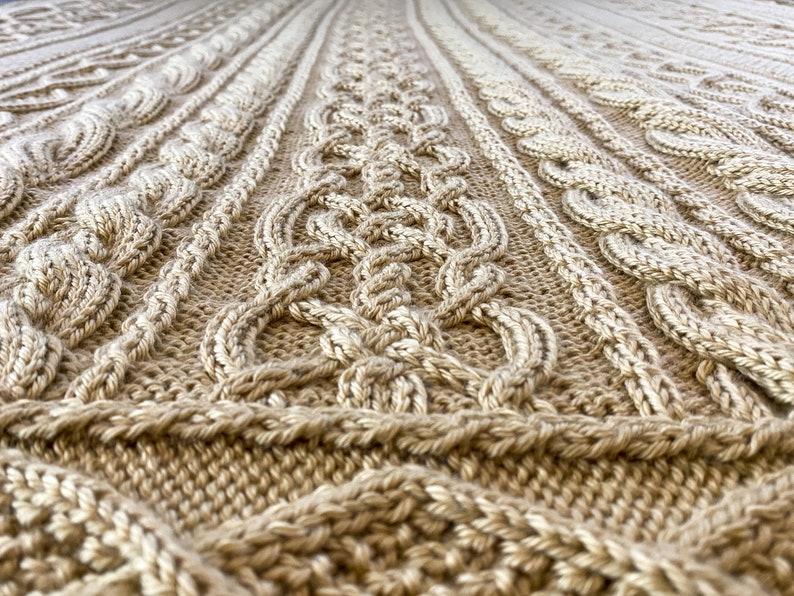 November Aran Afghan Knitting Pattern