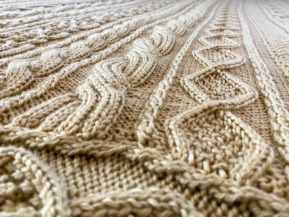 November Aran Afghan Knitting Pattern