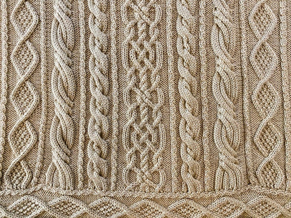 November Aran Afghan Knitting Pattern