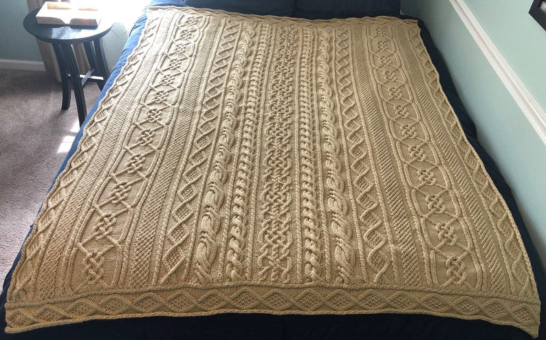 November Aran Afghan Knitting Pattern