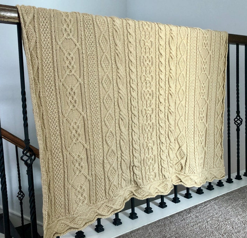 November Aran Afghan Knitting Pattern