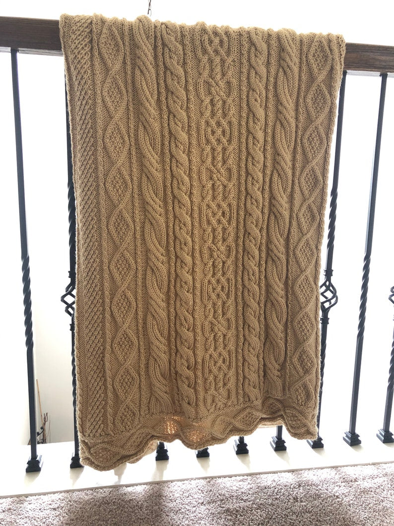 November Aran Afghan Knitting Pattern