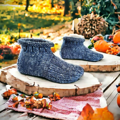 Knitting Pattern - Knitted Cozy Cuff Slippers
