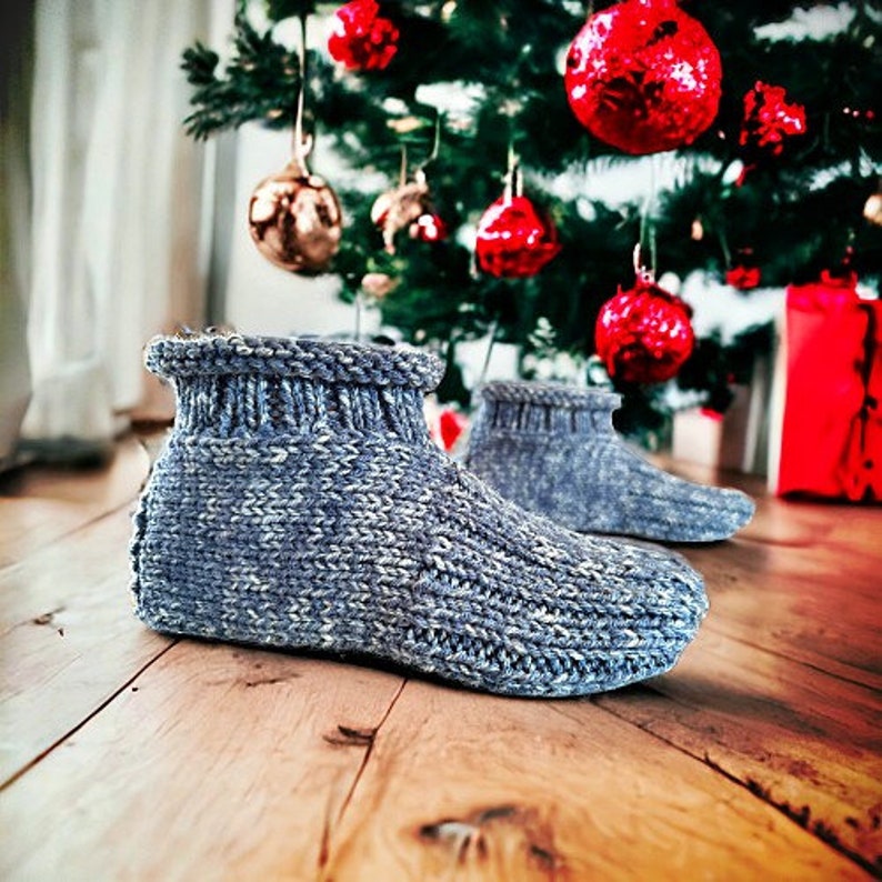 Knitting Pattern - Knitted Cozy Cuff Slippers