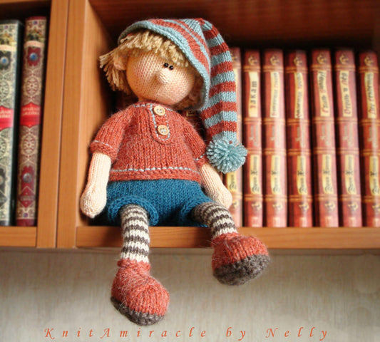 Knitting pattern doll boy Martin