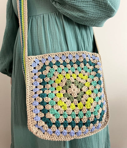 Crochet Granny Square Crossbody Bag