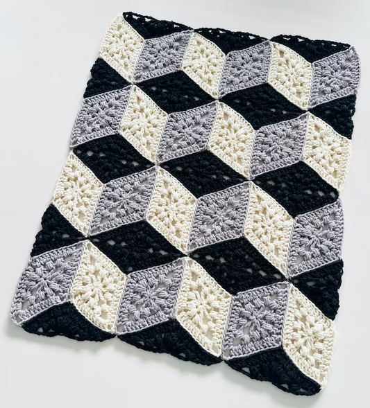 3D Cube Throw Crochet Pattern