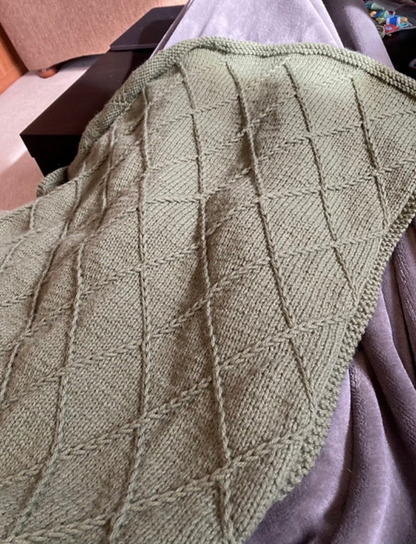 Diamond Blanket Knitting Pattern