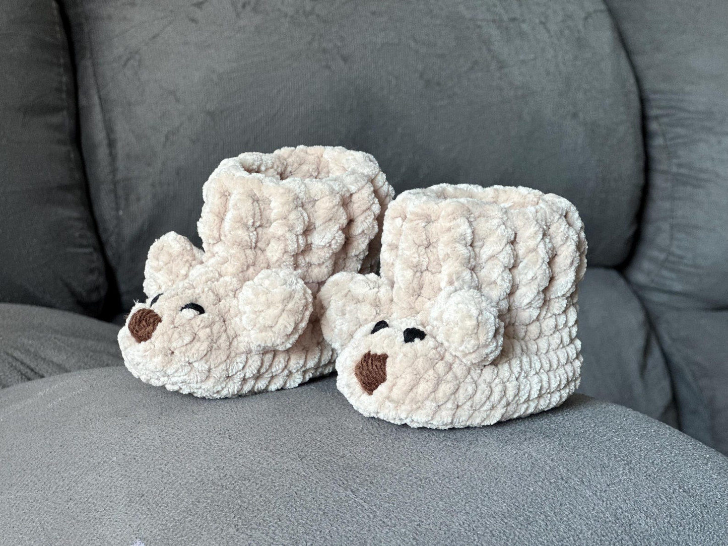 Adorable Bear Baby Booties Crochet Pattern