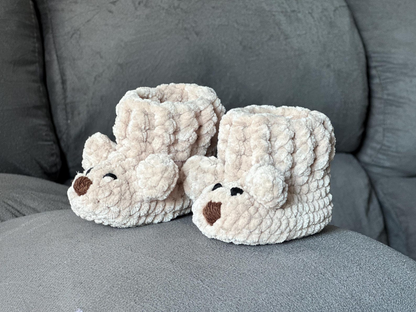 Adorable Bear Baby Booties Crochet Pattern