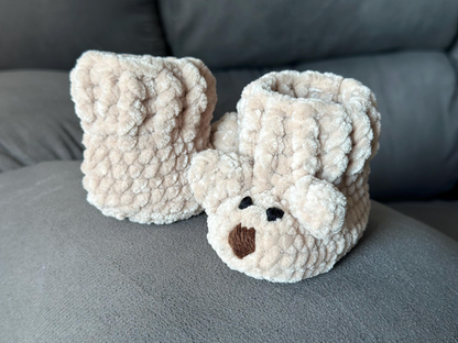 Adorable Bear Baby Booties Crochet Pattern