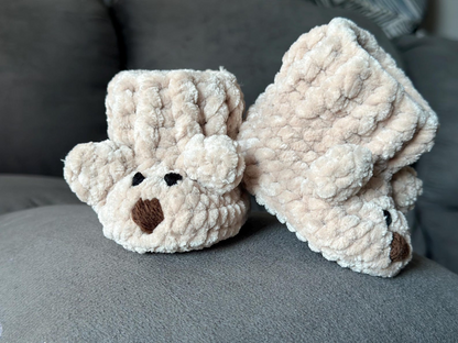 Adorable Bear Baby Booties Crochet Pattern