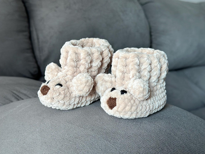 Adorable Bear Baby Booties Crochet Pattern