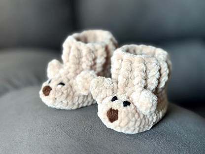 Adorable Bear Baby Booties Crochet Pattern