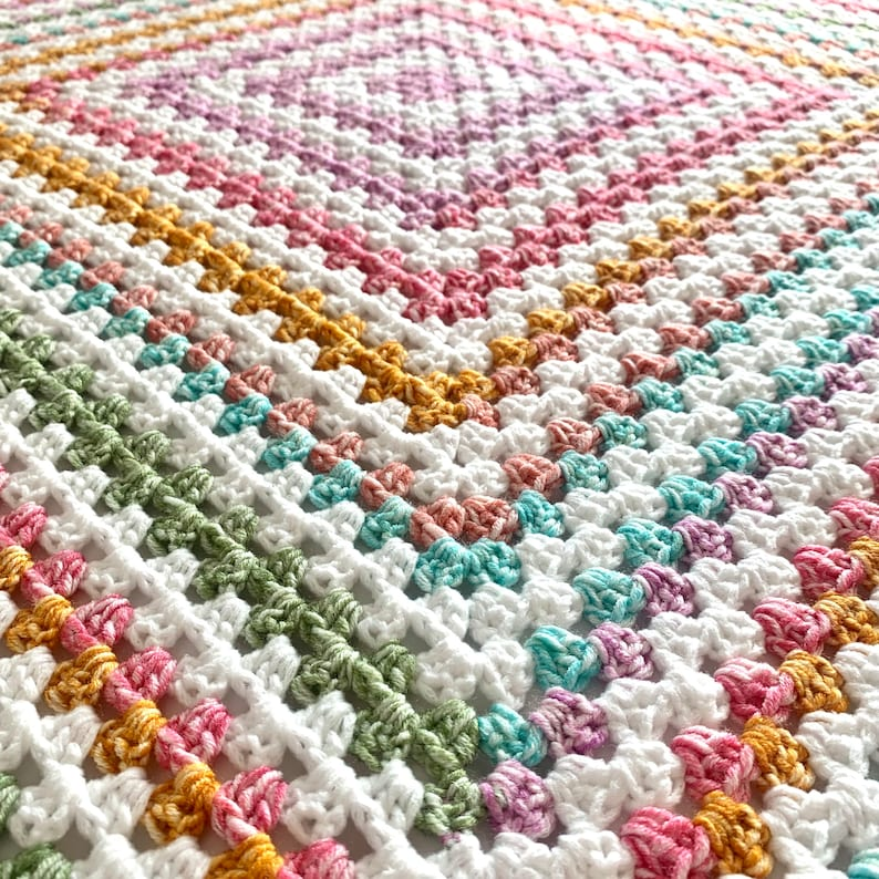 Infinity Granny Rainbow Blanket Crochet Pattern