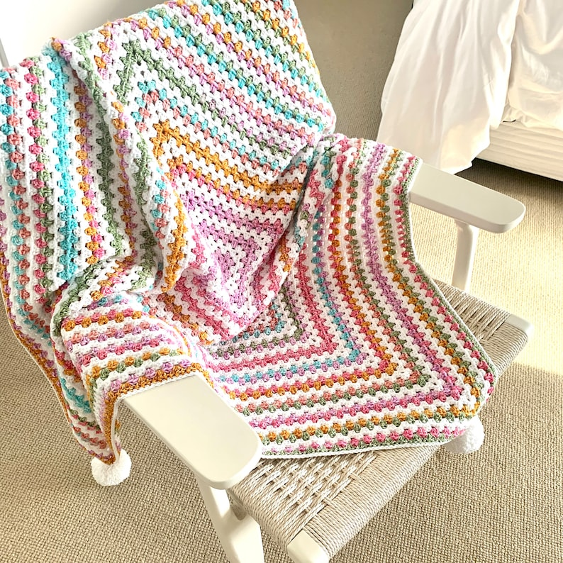 Infinity Granny Rainbow Blanket Crochet Pattern