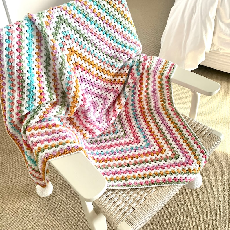 Infinity Granny Rainbow Blanket Crochet Pattern