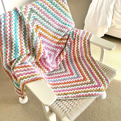 Infinity Granny Rainbow Blanket Crochet Pattern
