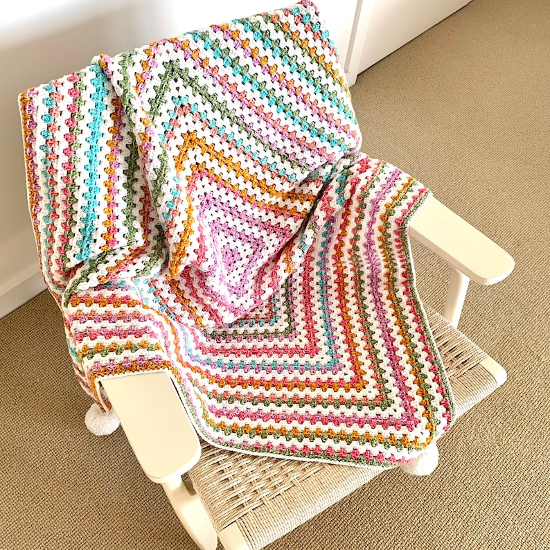 Infinity Granny Rainbow Blanket Crochet Pattern