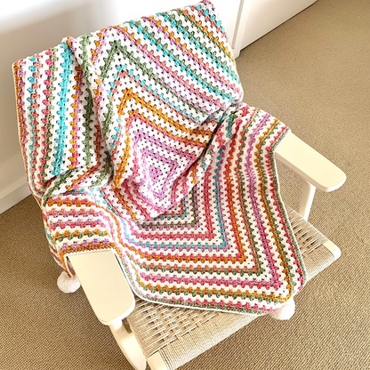 Infinity Granny Rainbow Blanket Crochet Pattern